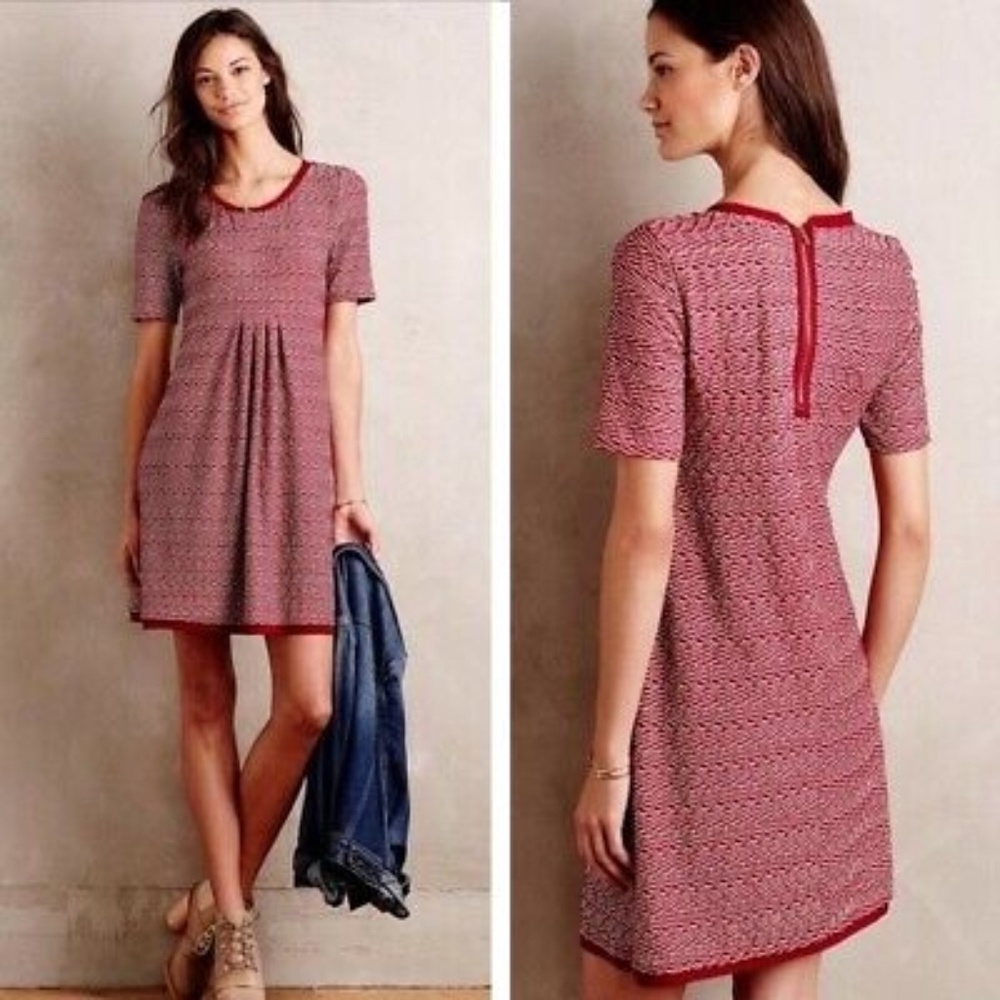 Maeve Dora Dress Red L Anthropologie